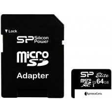 Карта памяти Silicon-Power microSDXC Elite UHS-1 (Class 10) 64 GB (SP064GBSTXBU1V10-SP)