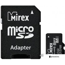 Карта памяти Mirex microSDHC UHS-I (Class 10) 16GB + адаптер [13613-ADSUHS16]