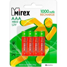 Аккумуляторы Mirex AAA 1000mAh 4 шт HR03-10-E4