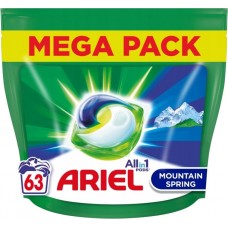 Капсулы для стирки Ariel Все в 1 Горный родник (63 шт)