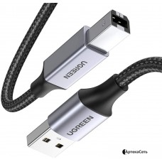 Кабель Ugreen US369 80804 USB Type-A - USB Type-B (3 м, черный)
