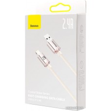 Кабель Baseus Crystal Shine USB Type-A - Lightning (2 м, розовый)