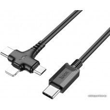 Кабель Hoco X77 USB Type-C - microUSB/USB Type-C/Lightning (1 м, черный)