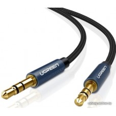 Кабель Ugreen AV112 3.5 мм - 3.5 мм (1 м, черный/синий)