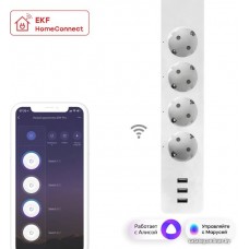 Умный удлинитель EKF Connect PRO Wi-Fi c USB RCE-2-WF