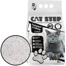 Наполнитель для туалета Cat Step Compact White Carbon (с активированным углем) 5 л