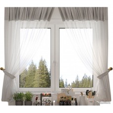 Комплект штор Legrand Софт-Вуаль 1.35x1.6 м 58091387 (2шт, стальной)