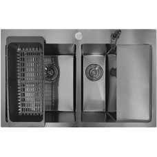 Кухонная мойка Stellar Decor S7850NB-2L-D (нано черный)