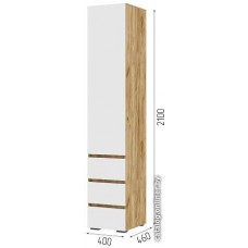 Шкаф-пенал Стендмебель Хелен ПН 03 (белый/белый)